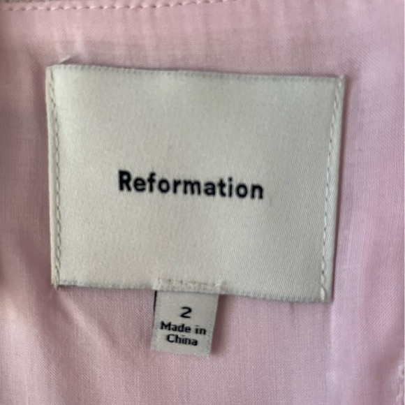 NEW Reformation Everett Linen Midi Dress Cherry Blossom Light Pink | US 2 UK 6 - Picture 8 of 14